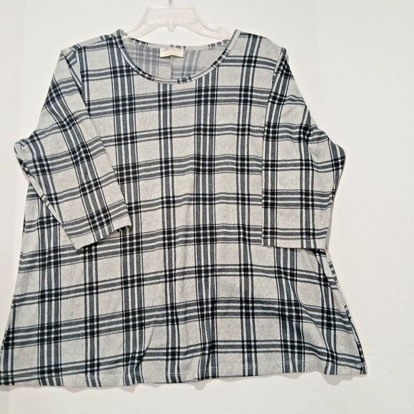 Bobbie Brooks Plus Size 3X Gray & Black Very Soft Boho Modern Buisness Shirt. - Picture 1 of 4